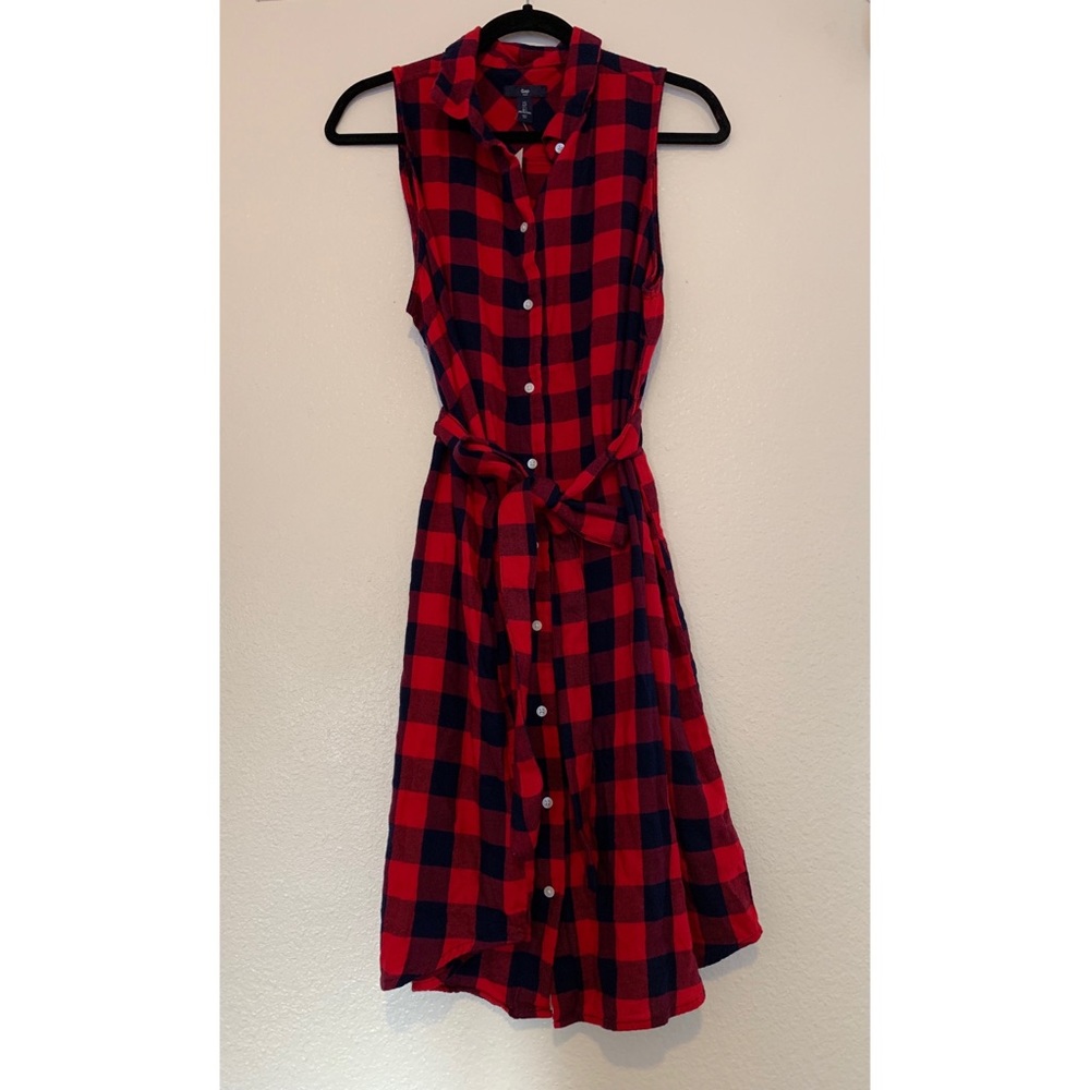 Button up flannel dress